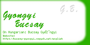 gyongyi bucsay business card